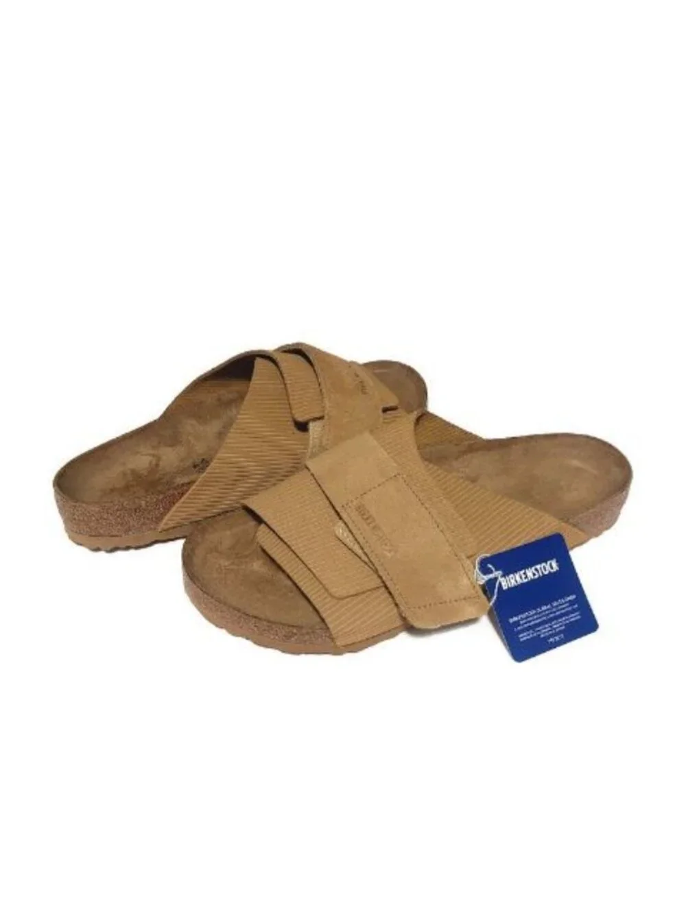 Birkenstock Kyoto Suede Embossed Sandals Mens 11 Corduroy Cork Brown Regular